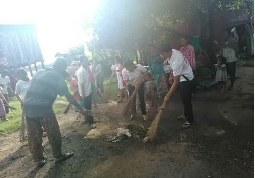 Village Cleaning Exercise: The village community participated for village cleaning exercise to prevent disease such as malaria, dengue, etc. in Prek Tatheoung village, Boseleau leav of Boseleav commune, Chitr Borei district.