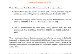 Children and Youth Stakeholder Action Statements AMCDRR 2016 Children and Youth Stakeholder Action Statements AMCDRR 2016