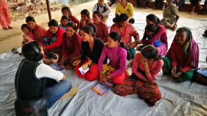 Volunteers from 14 of the worst quake-affected districts in Nepal were trained how to to carry out interviews with community members. Photo Credit: Lao Red Cross Society